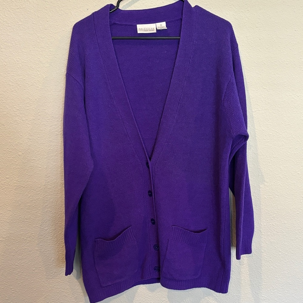 Nordstrom M Purple Cardigan Sweater
